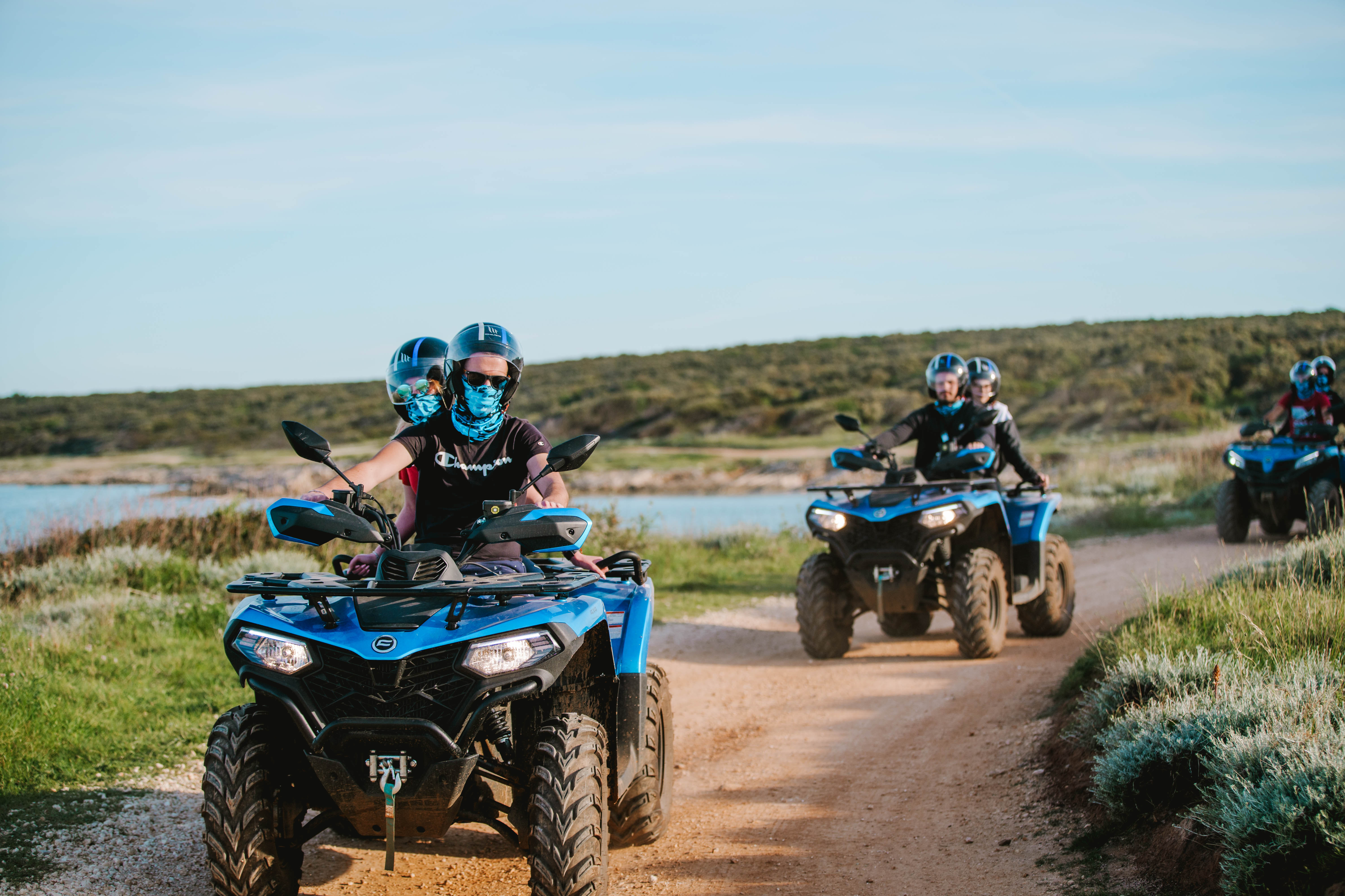 Quad tour on open terrain near the sea