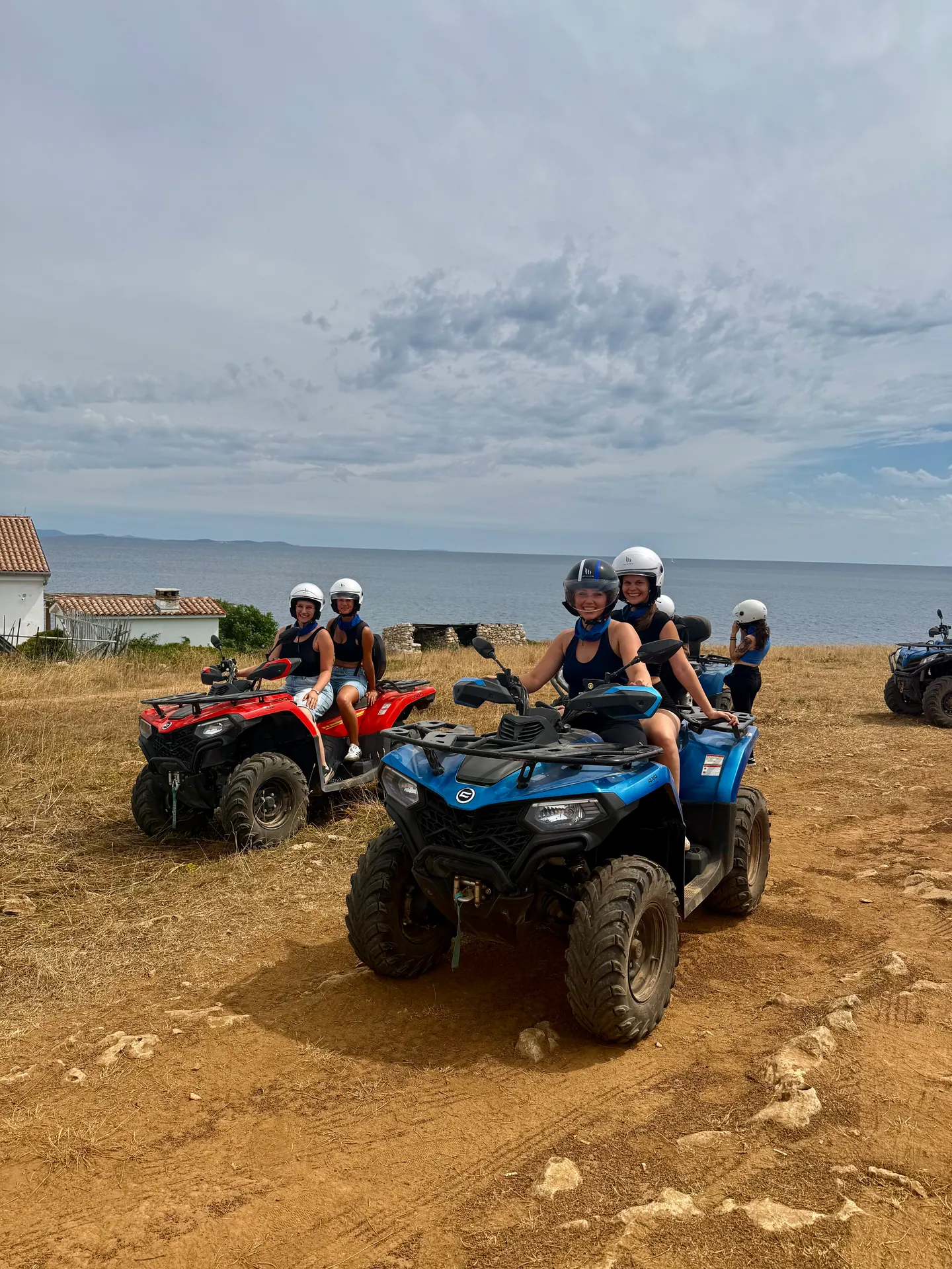 Quad group stopped by the lighthouse near Medulin