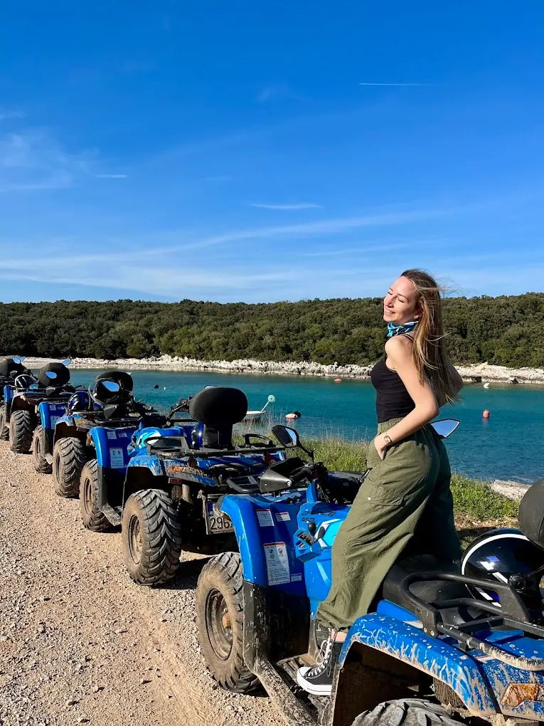 Guests preparing for a guided quad tour in Istria